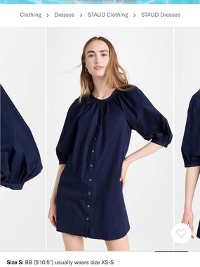STAUD Mini Vincent Dress Navy
